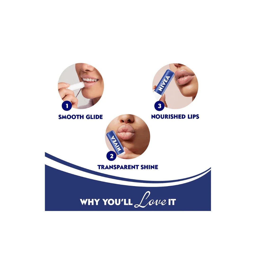 NIVEA Original Care 4.8g Lip Balm|24 H Melt in Moisture Formula|Natural Oils|Nourished Lips,4.8 g (Pack of 1) - Shop London