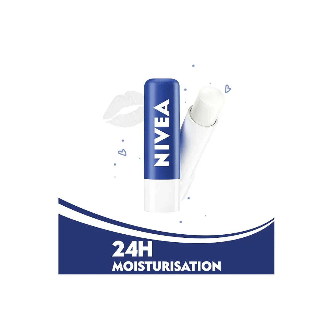 NIVEA Original Care 4.8g Lip Balm|24 H Melt in Moisture Formula|Natural Oils|Nourished Lips,4.8 g (Pack of 1) - Shop London