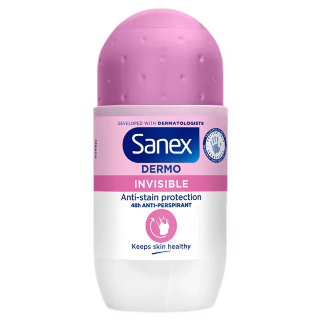 Sanex Dermo Invisible Anti-Perspirant Roll-On 50ml – No Marks, Alcohol-Free Protection