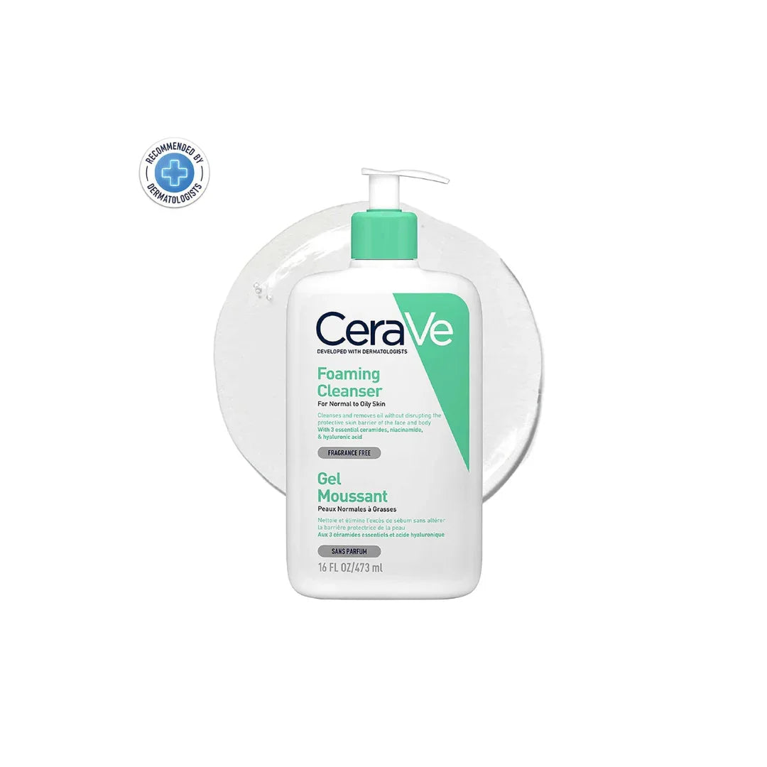 CeraVe Foaming Cleanser For Normal To Oily Skin (473ml) - Facewash | Non-Comedogenic And Fragrance-Free Cleansers For Acne-Prone Skin - Shop London