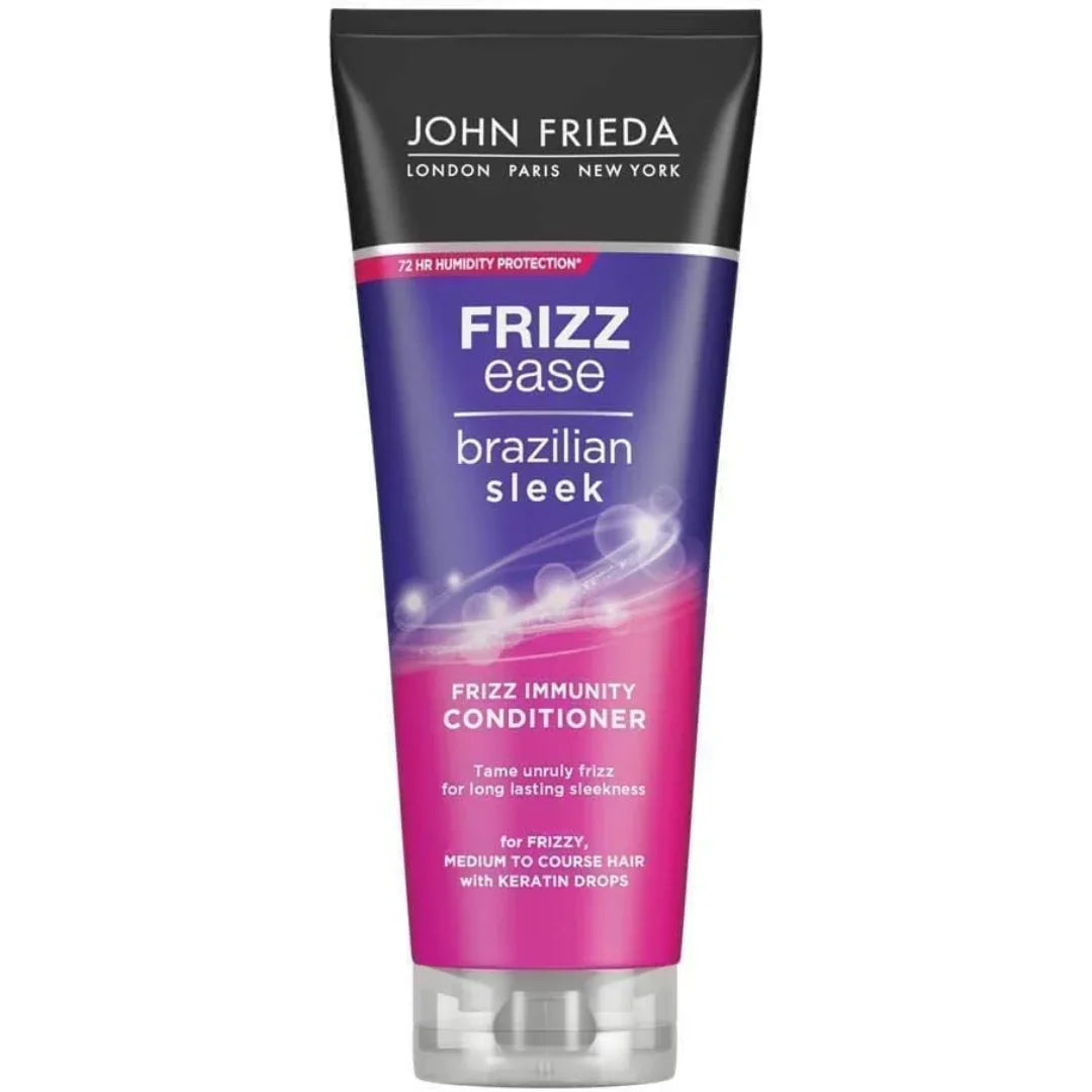 John Frieda Frizz Ease Brazilian Sleek Frizz Immunity Conditioner 250ml – For Frizzy, Medium to Coarse Hair