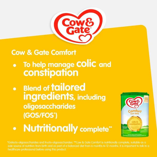 Cow & Gate Comfort Baby Milk Powder Formula, from Birth, 800g - Shop London
