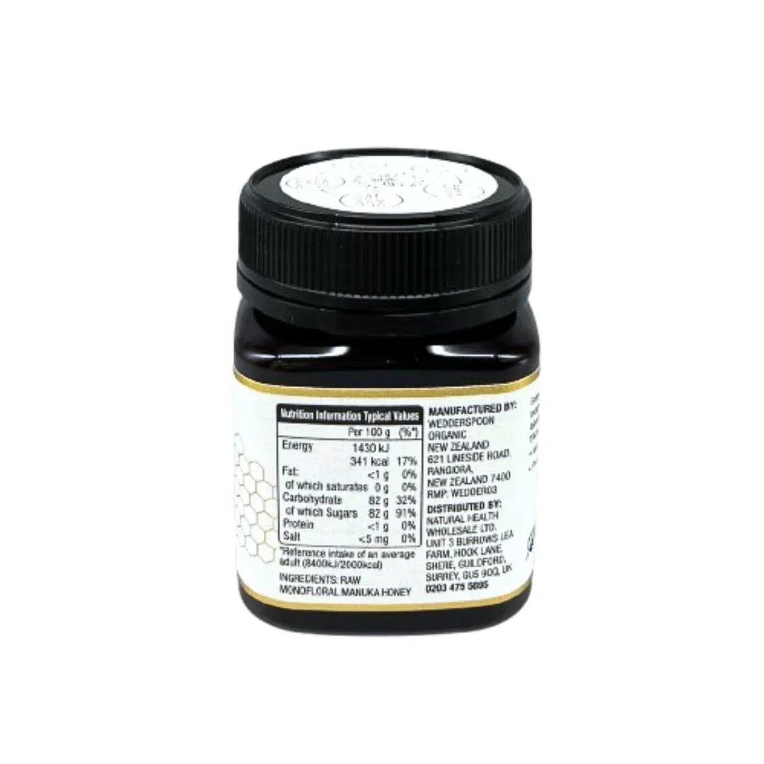 Wedderspoon Raw Manuka Honey 850 MGO - Pure, Unpasteurised, Non-GMO, BPA-Free Packaging, Kfactor Rated, Third-Party Lab Tested, Traceable to the Hive (250g)