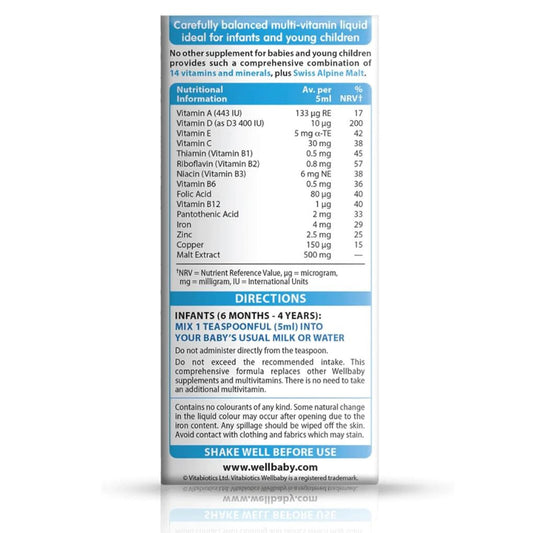 Vitabiotics Wellbaby Multi-Vitamin Liquid 6 Months to 4 Years 150ml