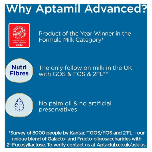 Aptamil Advanced 2 Follow On Baby Milk Powder Formula, 6-12 Months, 800g - Shop London
