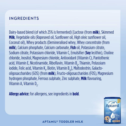 Aptamil 3 Toddler Baby Milk Powder Formula, 1-2 Years, 800g - Shop London