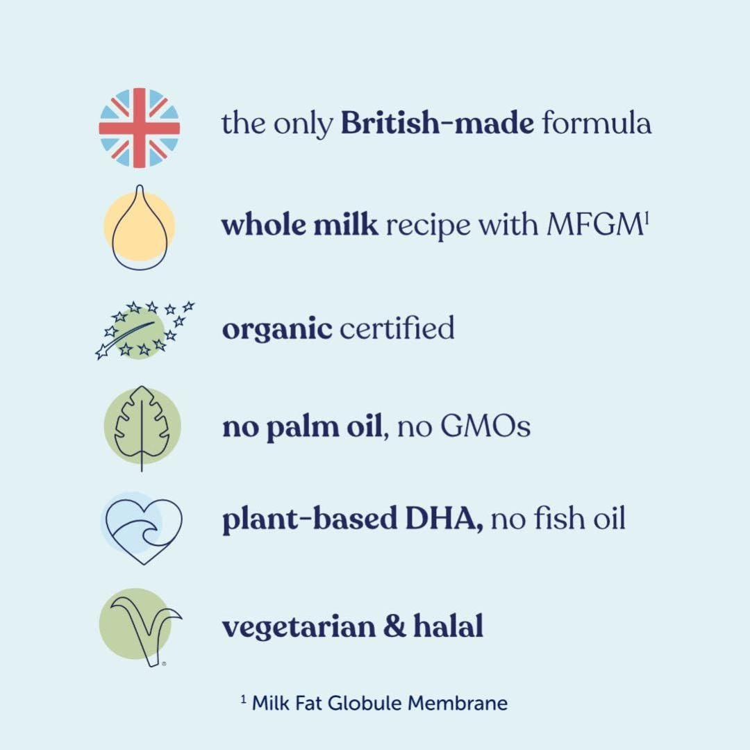 Kendamil Organic First Infant Milk, Stage 1 , 0-6 months– British Made, Organic Whole Milk Formula – with HMOs, No Palm Oil, No Fish Oil, No SOYA, No GMOs ( Pack of 4) - Shop London