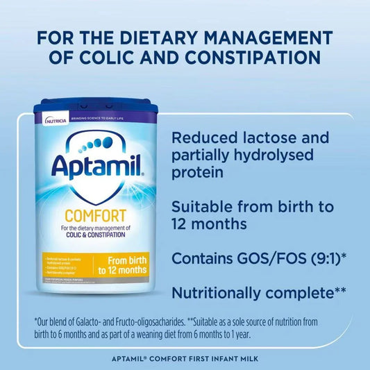 Aptamil Comfort Baby Milk Formula Powder from Birth to 12 Months 800g - Shop London