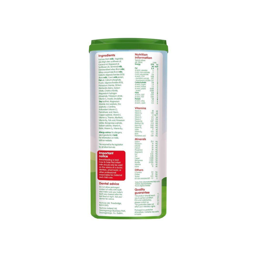 Cow & Gate 1 First Infant Baby Milk Powder Formula, from Birth, 800g - Shop London
