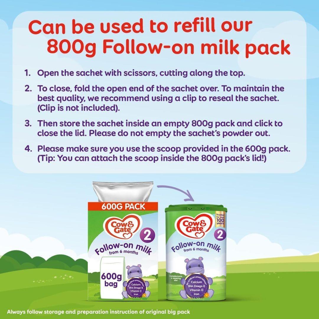 Cow & Gate 2 Follow On Baby Milk Powder Formula, 6-12 Months, 800g - Shop London
