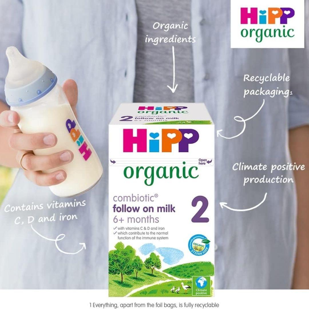 HiPP Organic 2 Follow on Baby Milk Powder Formula, From 6 Months, 800g (Pack of 4) - Shop London