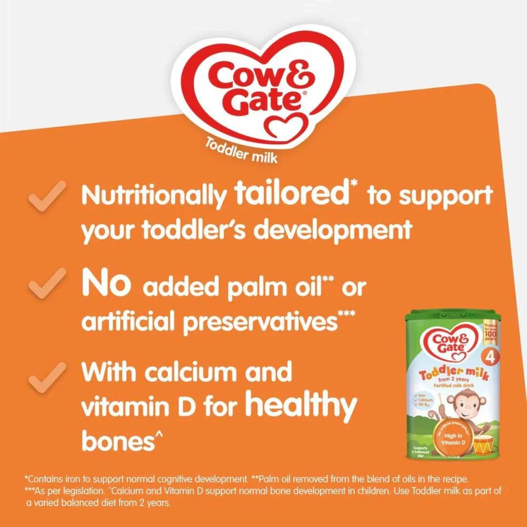 Cow & Gate 4 Toddler Baby Milk Powder Formula, 2-3 Years, 800 g - Shop London