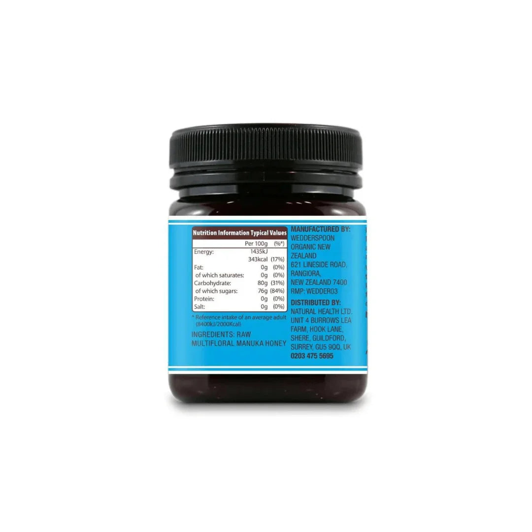Wedderspoon RAW MULTIFLORAL MANUKA HONEY KFACTOR-12 250G - Shop London