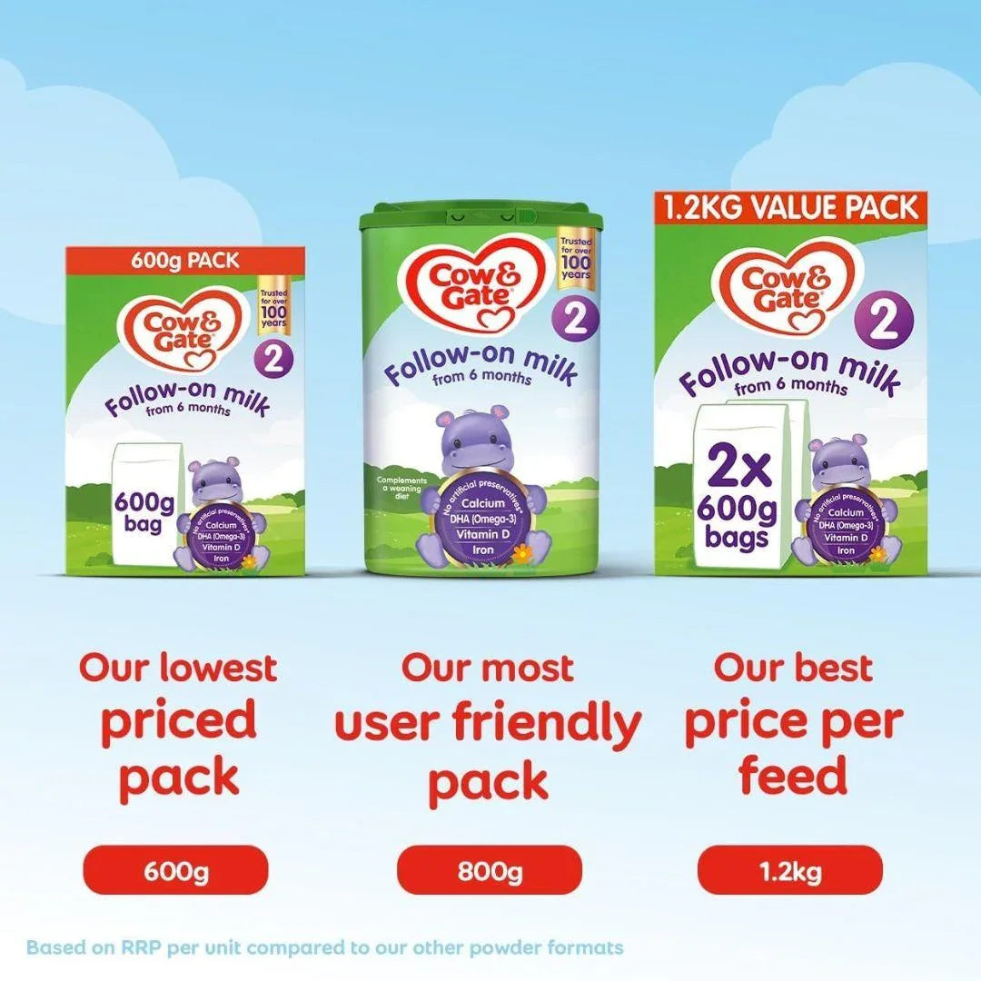 Cow & Gate 2 Follow On Baby Milk Powder Formula, 6-12 Months, 800g - Shop London