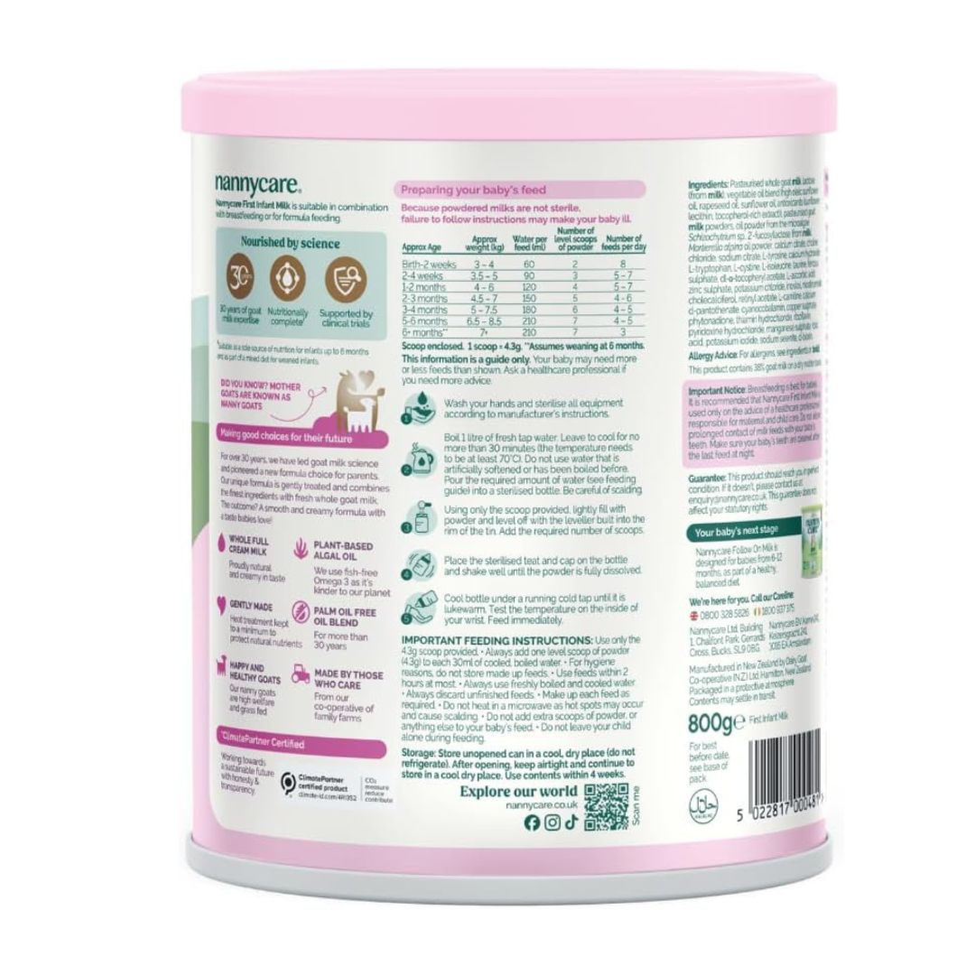 Nannycare Goat Milk First Infant Formula Stage 1 (From Birth) – 800g