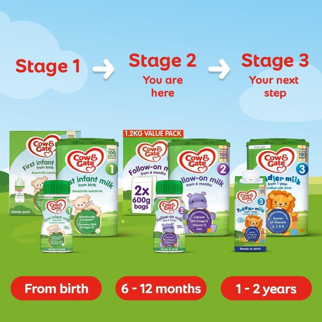 Cow & Gate 2 Follow On Baby Milk Powder Formula, 6-12 Months, 800g - Shop London