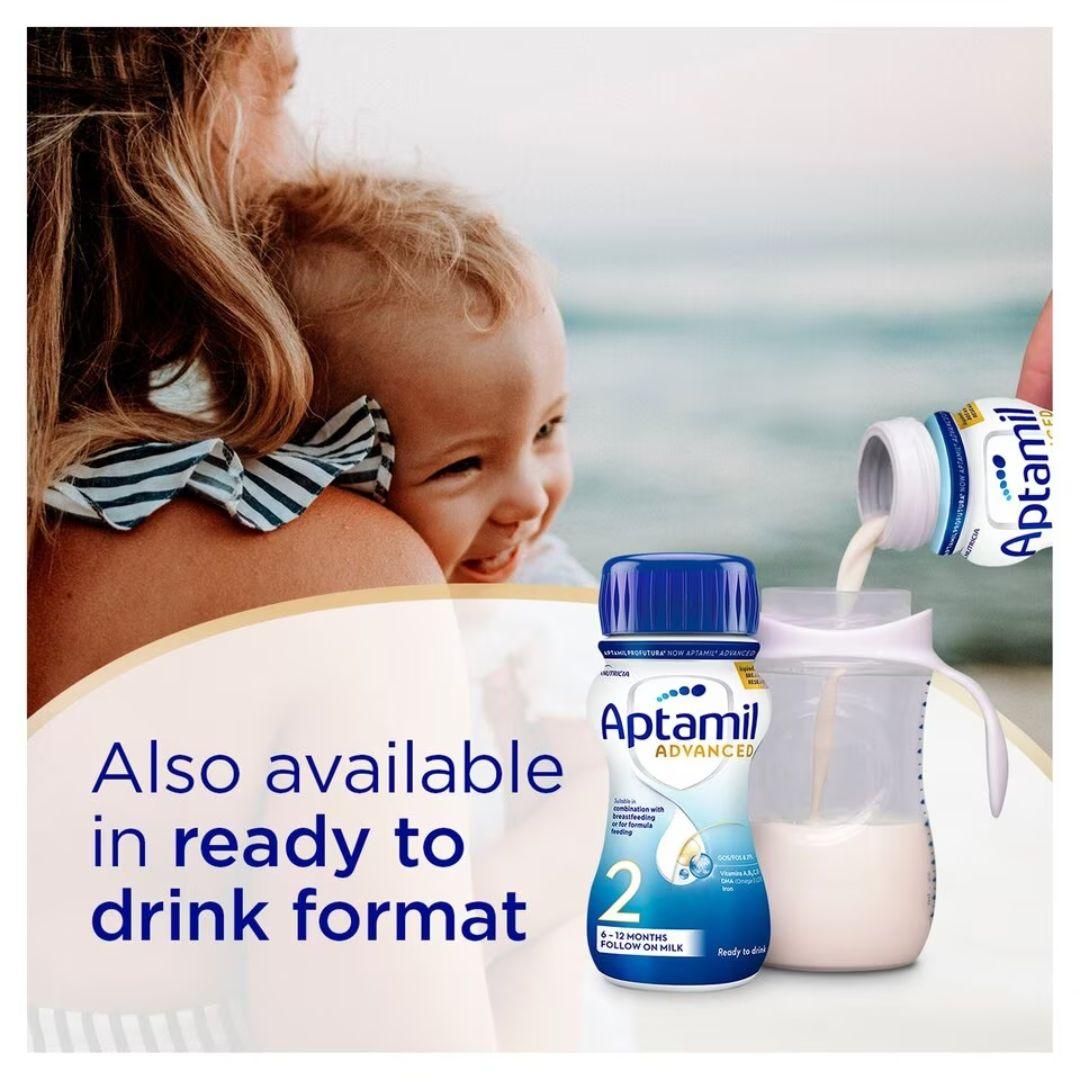 Aptamil Advanced 2 Follow On Baby Milk Powder Formula, 6-12 Months, 800g (Pack of 4) - Shop London