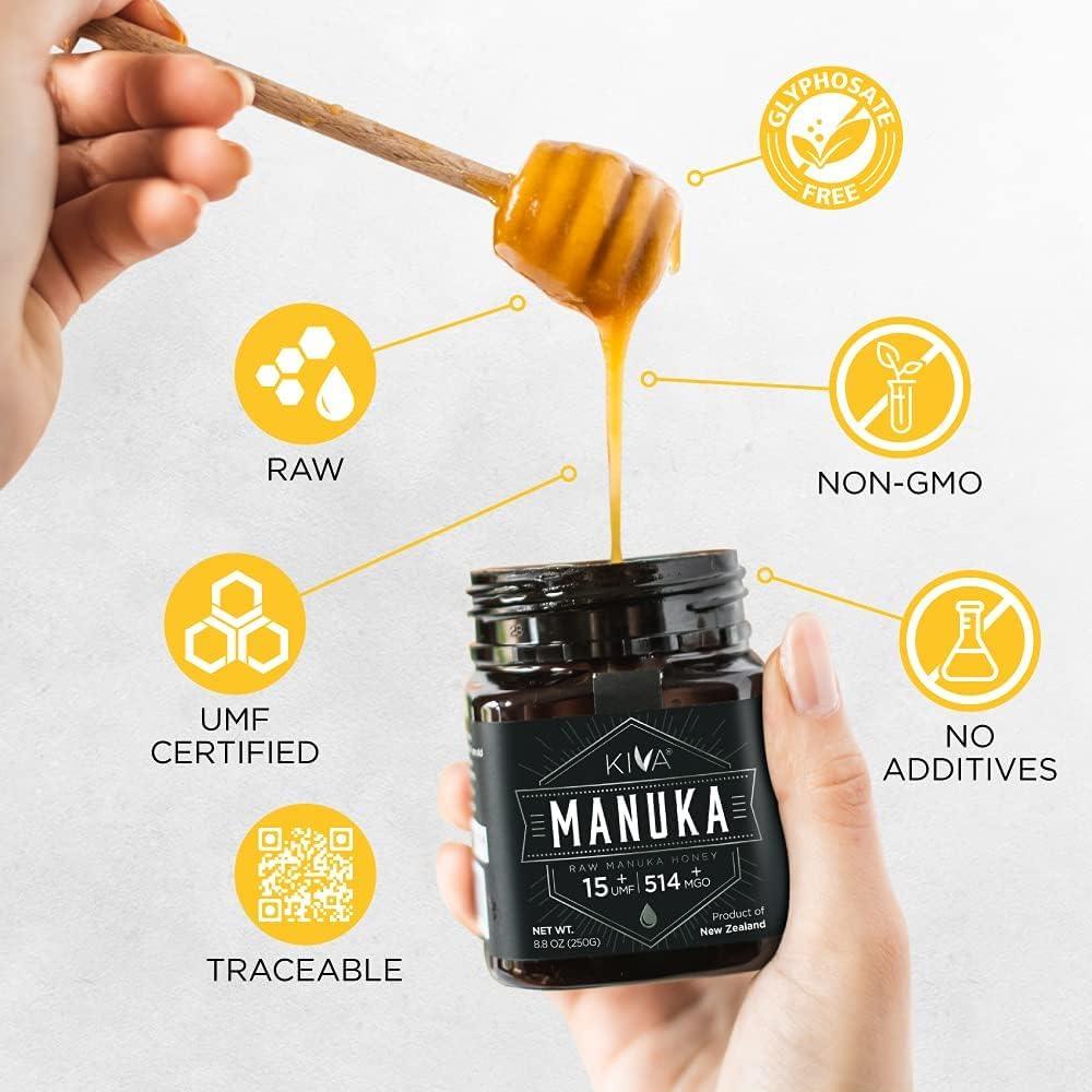 Kiva Certified Umf 15+ -Raw Manuka Honey (8.8 oz)