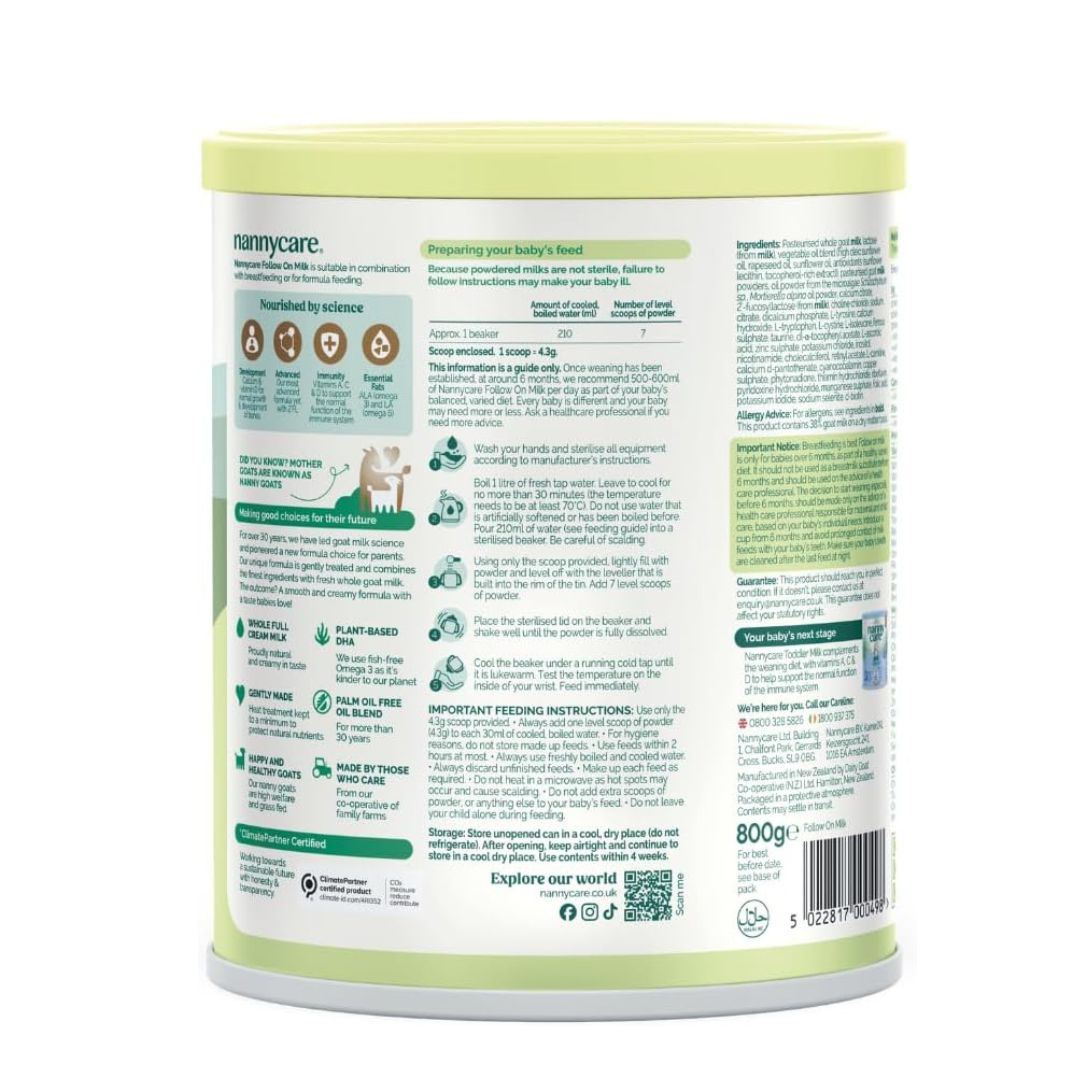 Nannycare Stage 2 Goat Milk Follow-On Formula (6–12 Months) | Whole A2 Goat Milk Powder 800g