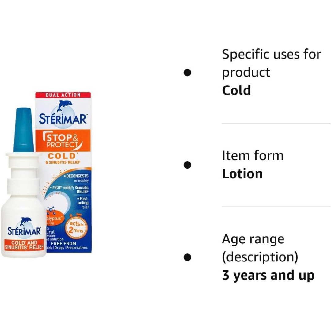 Sterimar Stop & Protect Cold and Sinusitis Relief Nasal Spray – 20ml