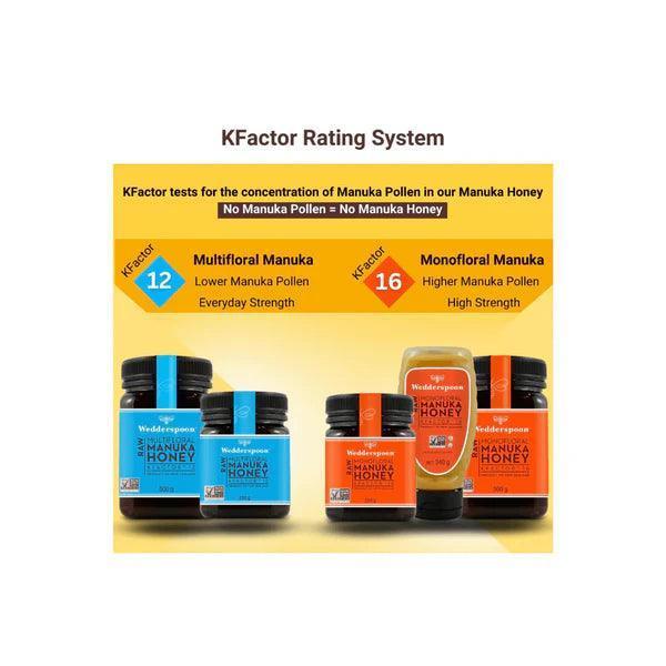Wedderspoon RAW MONOFLORAL MANUKA HONEY KFACTOR-16 500G - Shop London