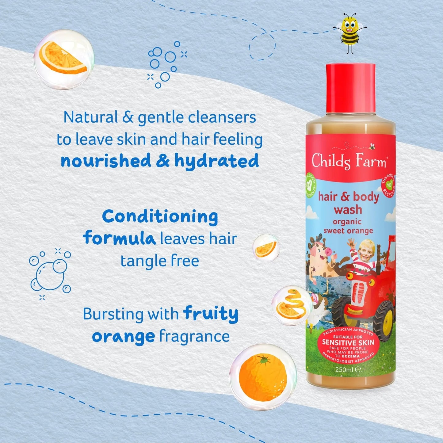 Childs farm hair & body wash organic sweet orange 250ml - Shop London