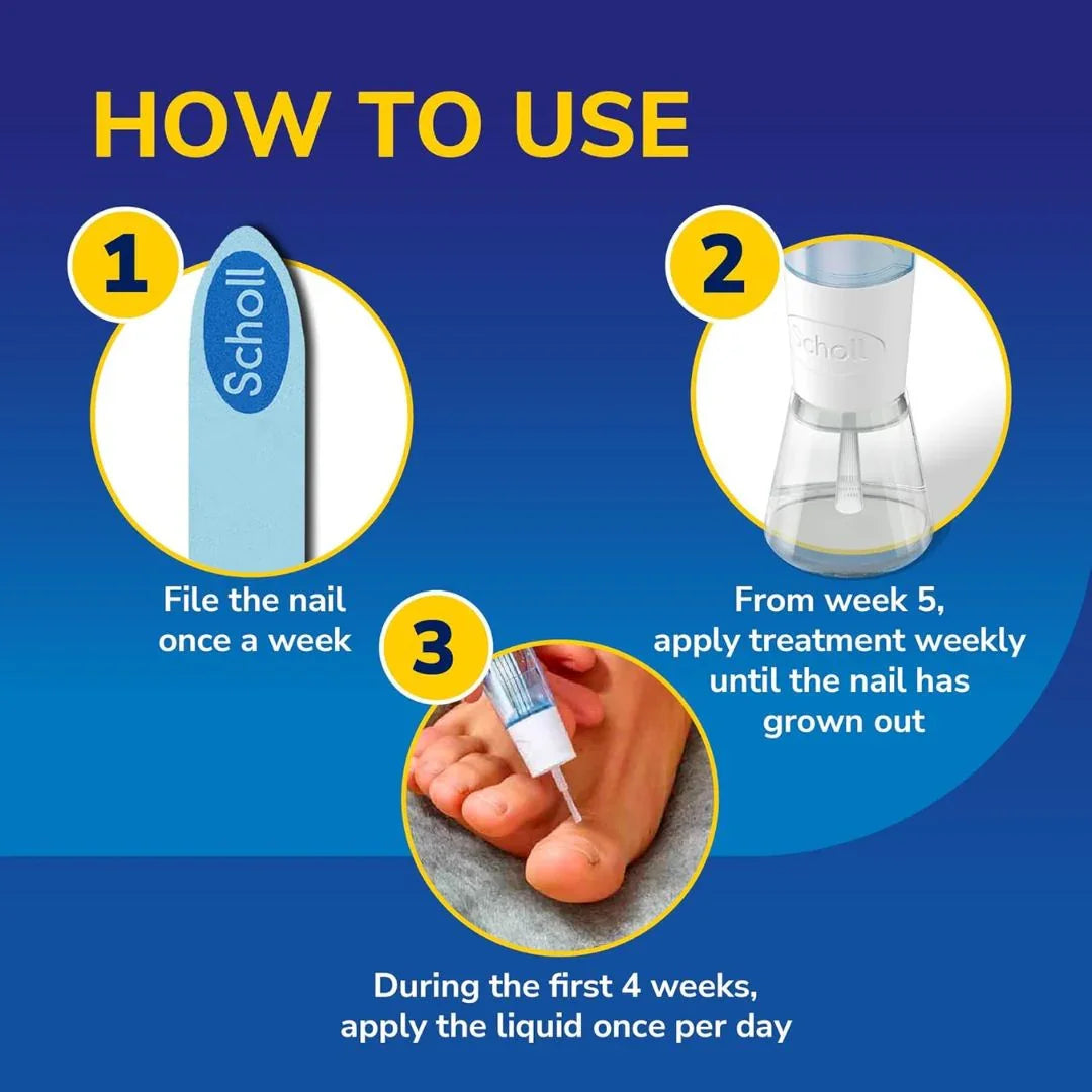 Scholl 2‑in‑1 Fungal Nail Treatment & Prevention Kit, 3.8 ml – Disposable Files + Advanced Antifungal Liquid for Effective, Fast-Acting Care