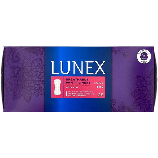 LUNEX Breathable Ultra Thin Large Panty Liners 28 Pack (2, Large)
