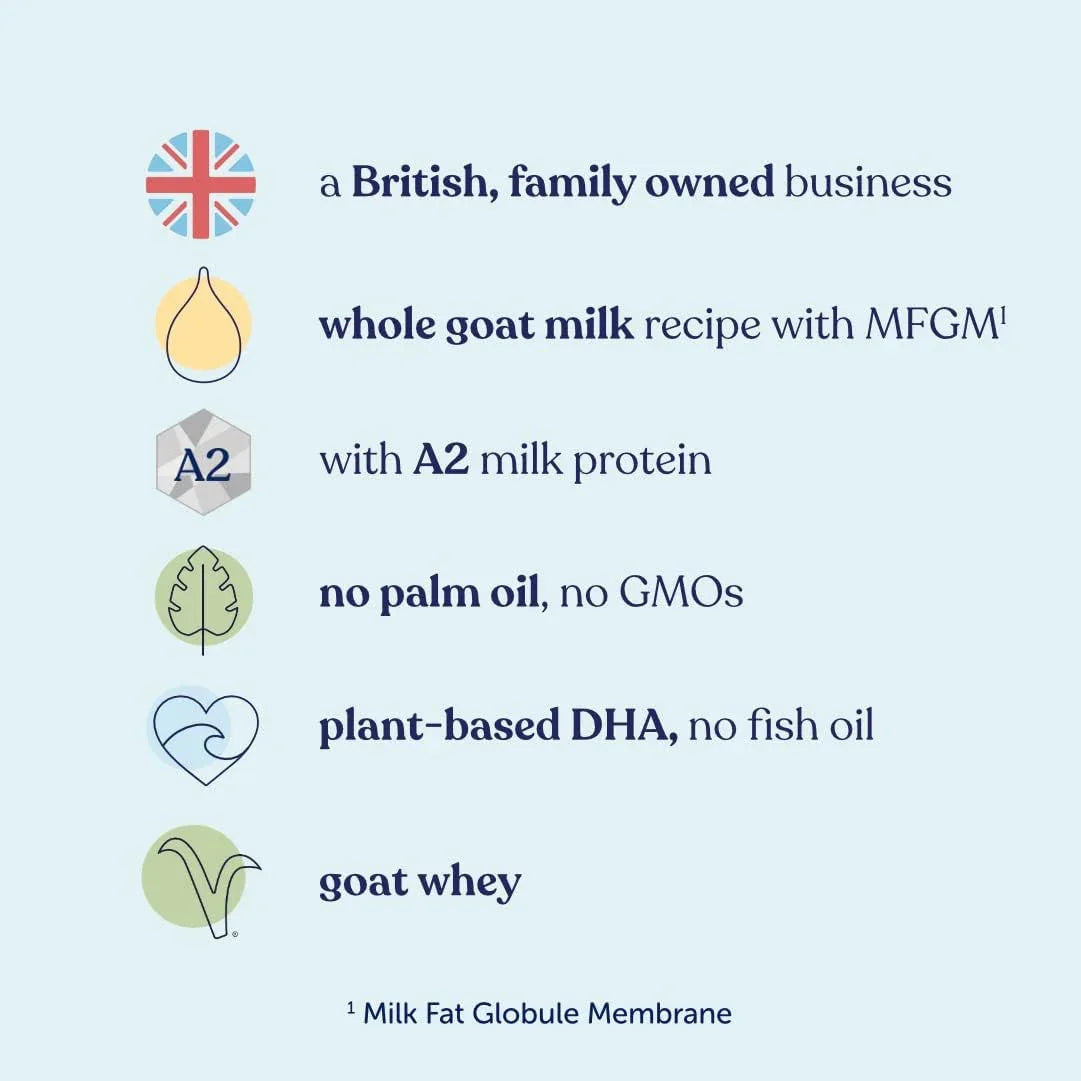 Kendamil Goat Follow On Milk, Stage 2 – British Made, Goat Whole Milk Formula – with HMOs, with A2 Milk, No Palm Oil, No Fish Oil, No SOYA, No GMOs 800g - Shop London