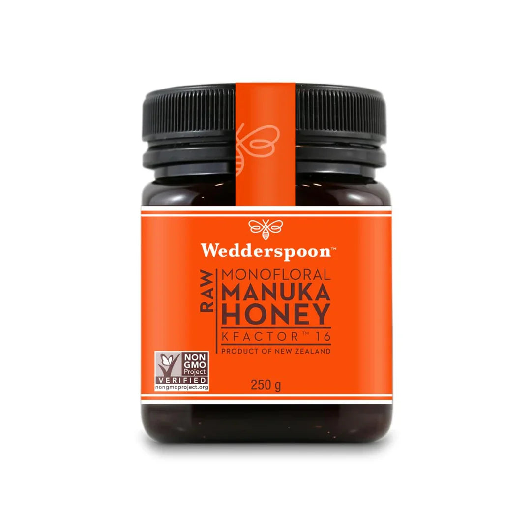 Wedderspoon RAW MONOFLORAL MANUKA HONEY KFACTOR-16 250G - Shop London