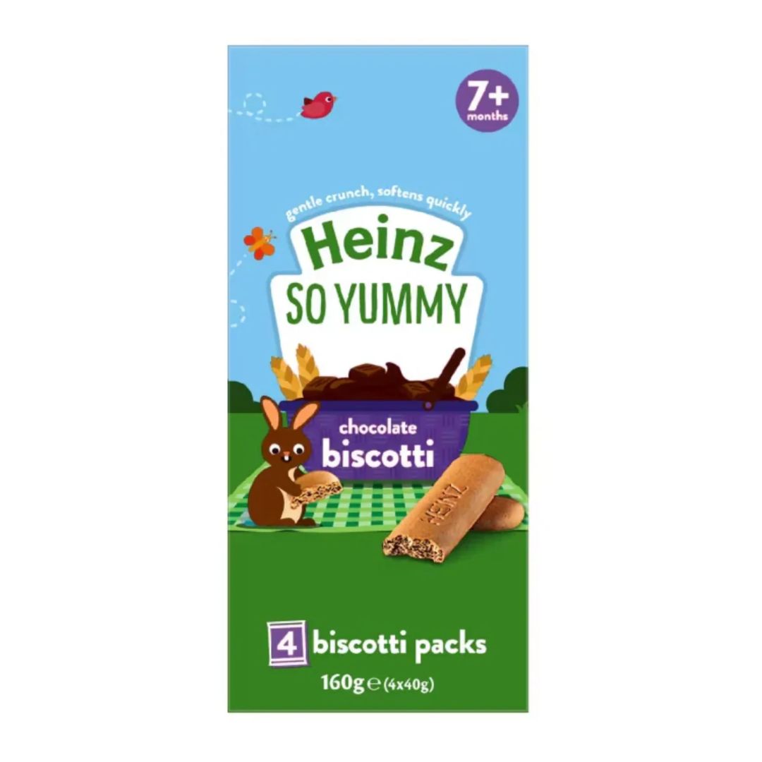 Heinz Chocolate Biscotti Baby Food Snacks Multipack 7+ Months 160g