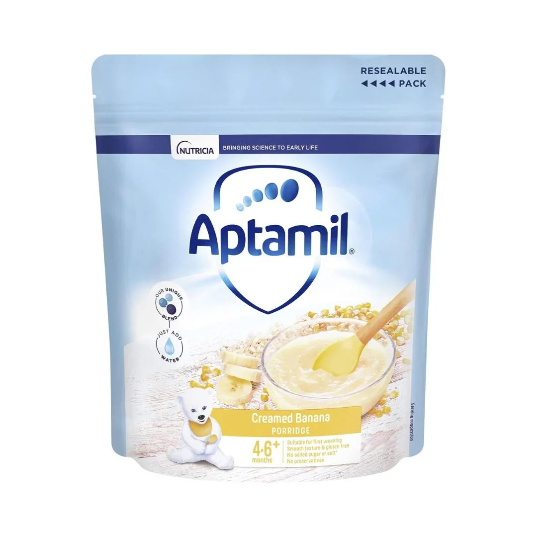 Aptamil Creamed Banana Porridge Baby Food Cereal, 4-6+ Months, 125g