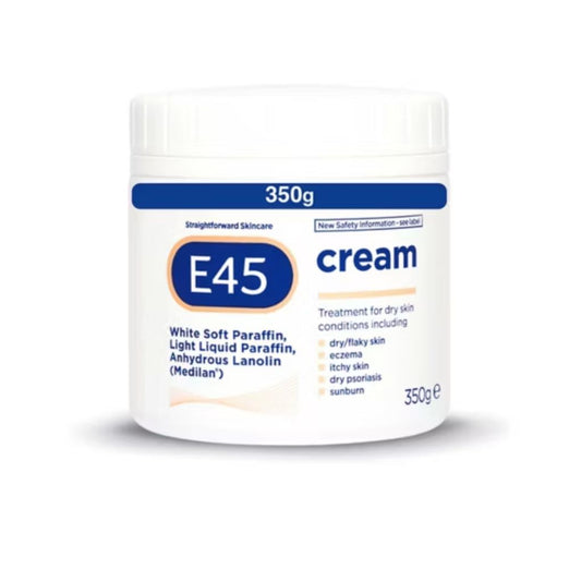 E45 Cream for Dry & Sensitive Skin - Clinically Proven Moisturiser for Eczema, Dermatitis & Irritation - Dermatologically Tested Non-Greasy Body, Face & Hand Care, 350g