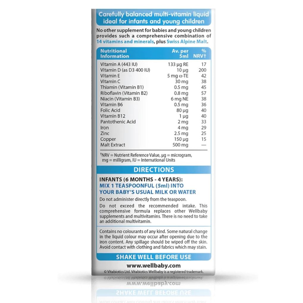 Vitabiotics Wellbaby Multi-Vitamin Liquid 6 Months to 4 Years 150ml
