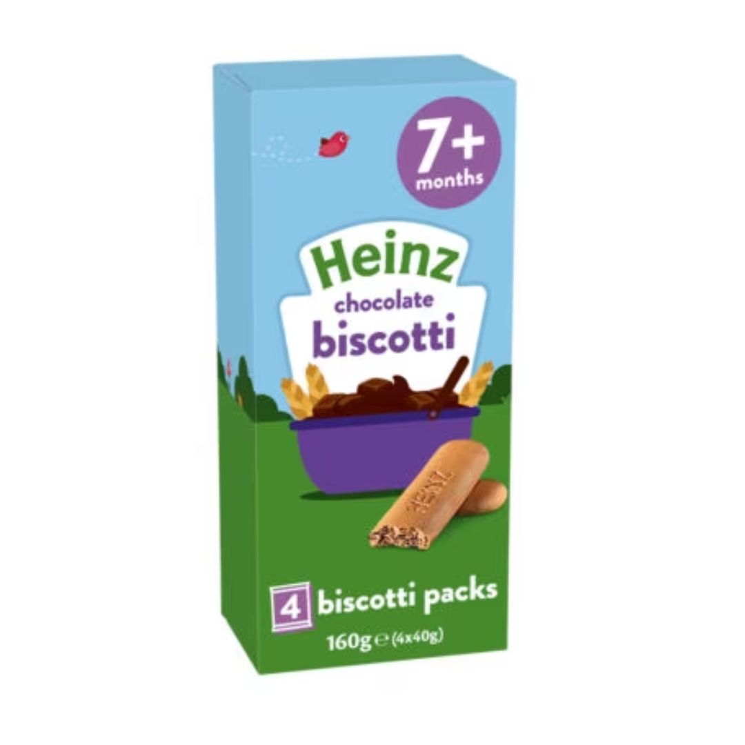 Heinz Chocolate Biscotti Baby Food Snacks Multipack 7+ Months 160g