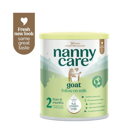 Nannycare Goat Based Follow On Milk – Stage 2 (6–12 Months) | Baby Powder Made from Whole Goats Milk | Nutritionally Complete Formula for Combination or Bottle Feeding - 800g