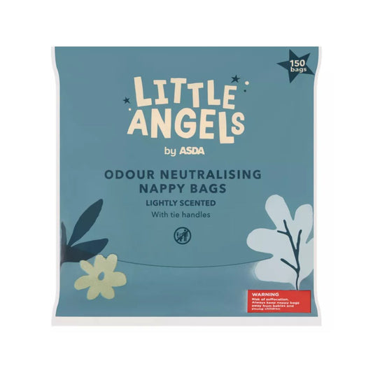 ASDA Little Angels Nappy Disposal Bags – 150 Lightly Scented Bags with Tie Handles