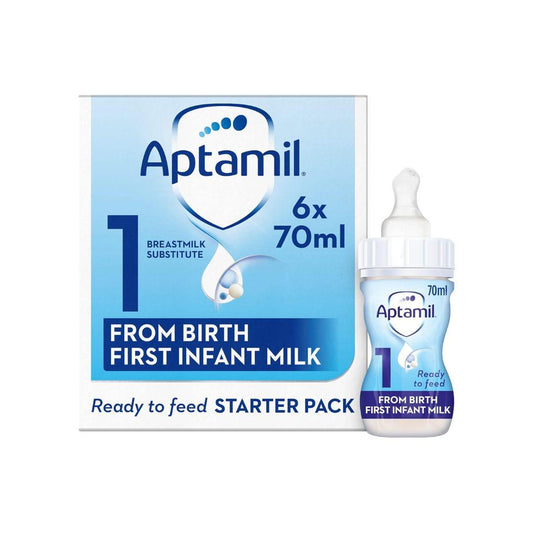 Aptamil 1 First Baby Milk Formula Liquid Starter Pack from Birth 6x70ml (420ml) - Shop London
