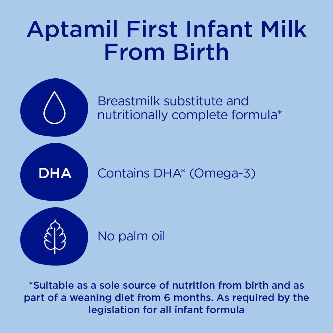 Aptamil 1 First Baby Milk Formula Liquid Starter Pack from Birth 6x70ml (420ml) - Shop London
