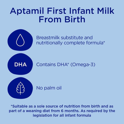 Aptamil 1 First Baby Milk Formula Liquid Starter Pack from Birth 6x70ml (420ml) - Shop London
