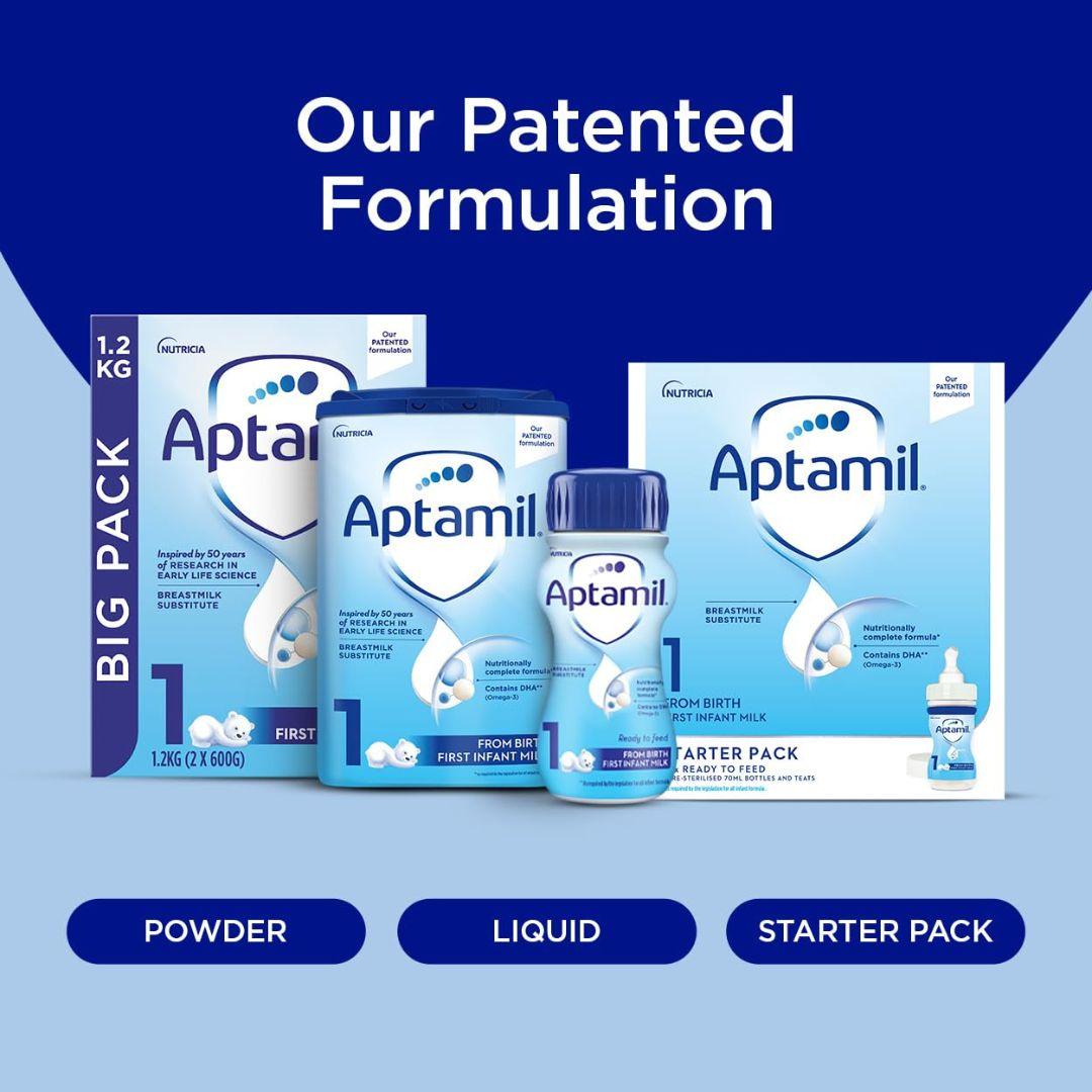 Aptamil 1 First Baby Milk Powder, From Birth, 800g (Pack of 6) - Shop London