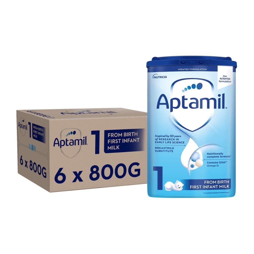 Aptamil 1 First Baby Milk Powder, From Birth, 800g (Pack of 6) - Shop London