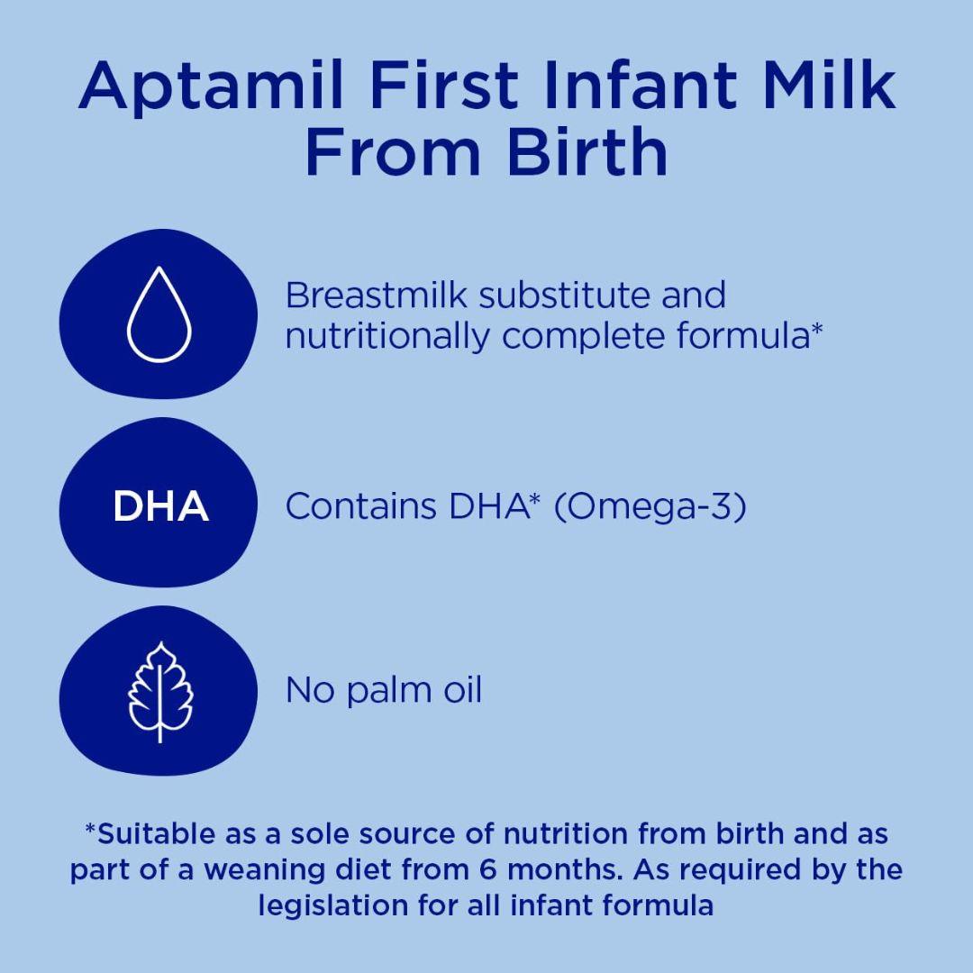 Aptamil 1 First Baby Milk Powder, From Birth, 800g (Pack of 6) - Shop London