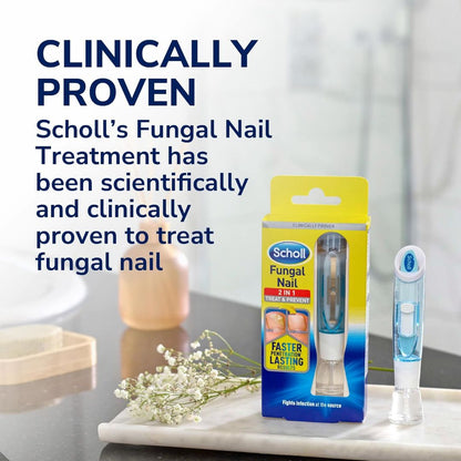 Scholl 2‑in‑1 Fungal Nail Treatment & Prevention Kit, 3.8 ml – Disposable Files + Advanced Antifungal Liquid for Effective, Fast-Acting Care
