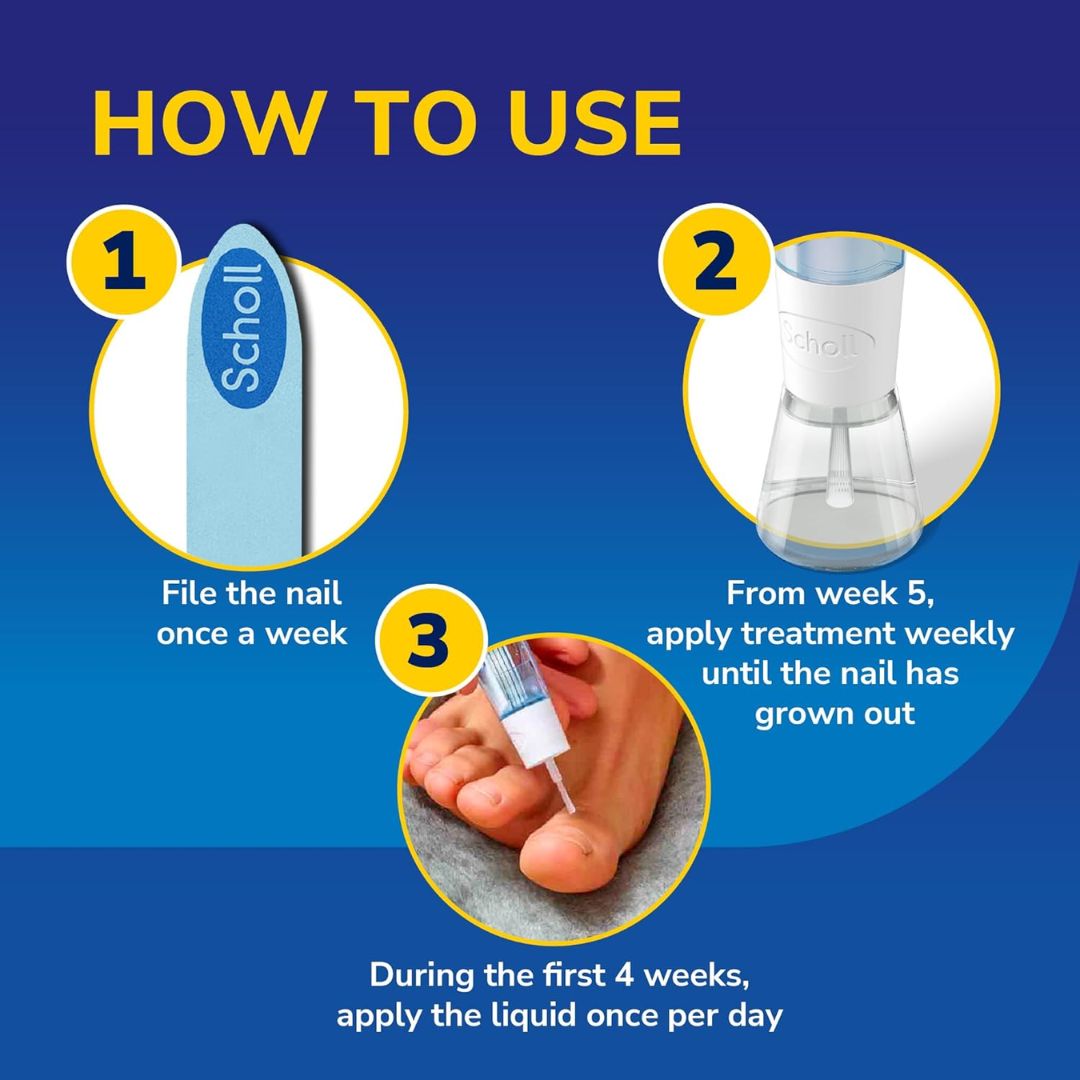 Scholl 2‑in‑1 Fungal Nail Treatment & Prevention Kit, 3.8 ml – Disposable Files + Advanced Antifungal Liquid for Effective, Fast-Acting Care