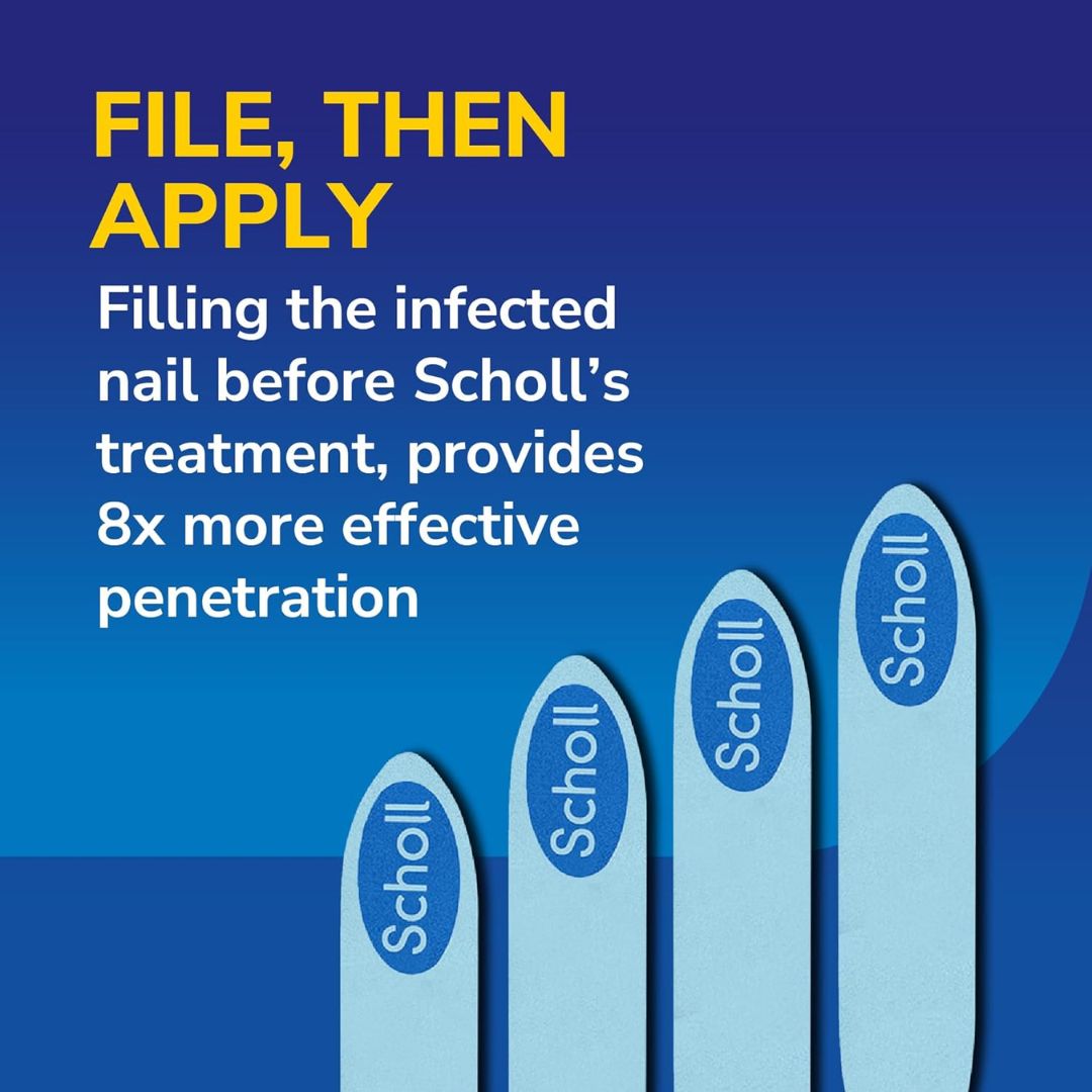 Scholl 2‑in‑1 Fungal Nail Treatment & Prevention Kit, 3.8 ml – Disposable Files + Advanced Antifungal Liquid for Effective, Fast-Acting Care