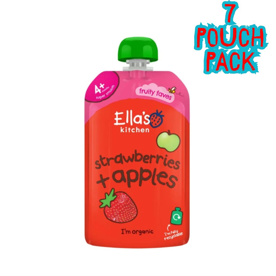 Ella's Kitchen Strawberries+Apple  Puree 4+ Month 7X120g